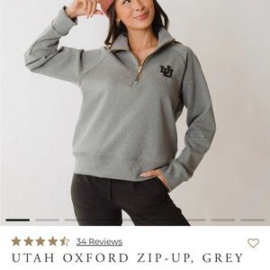 Albion fit Utah oxford zip-up in grey